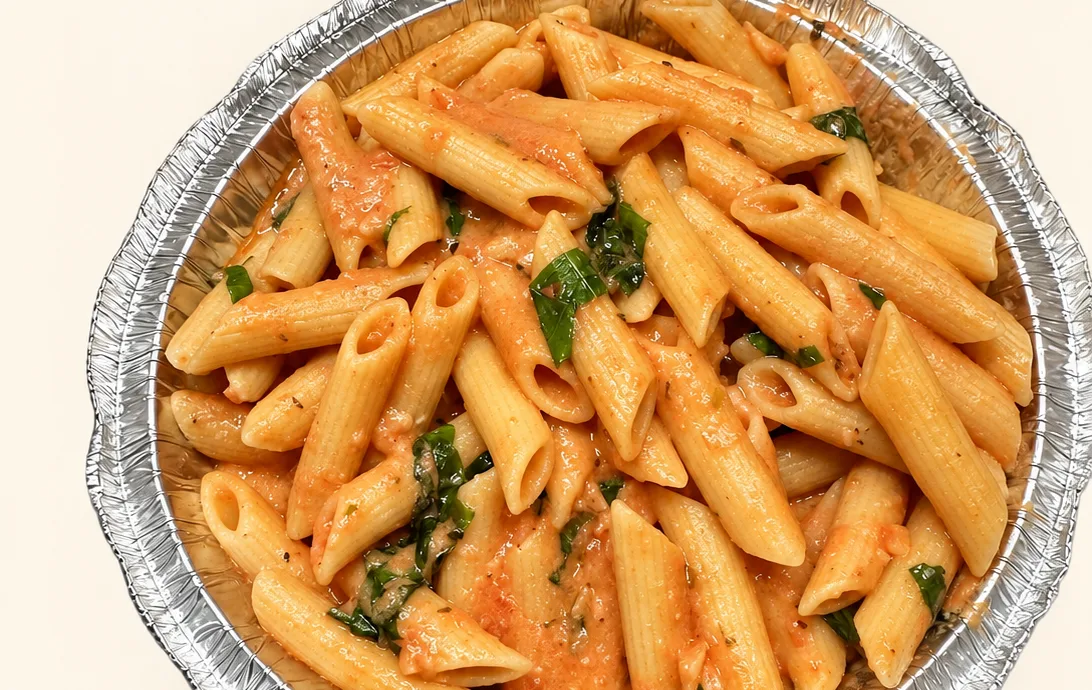 Penne alla vodka in pink sauce